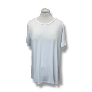 Khaki’s & Co. Women’s Plus Short Sleeve High-Low Tee, White, size 1X